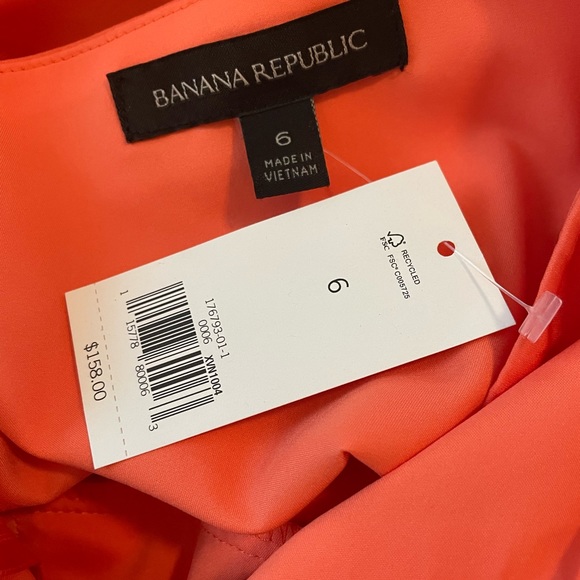 NWT Banana Republic Wrap Style Orange Midi Cocktail Dress size 6 - Picture 6 of 6